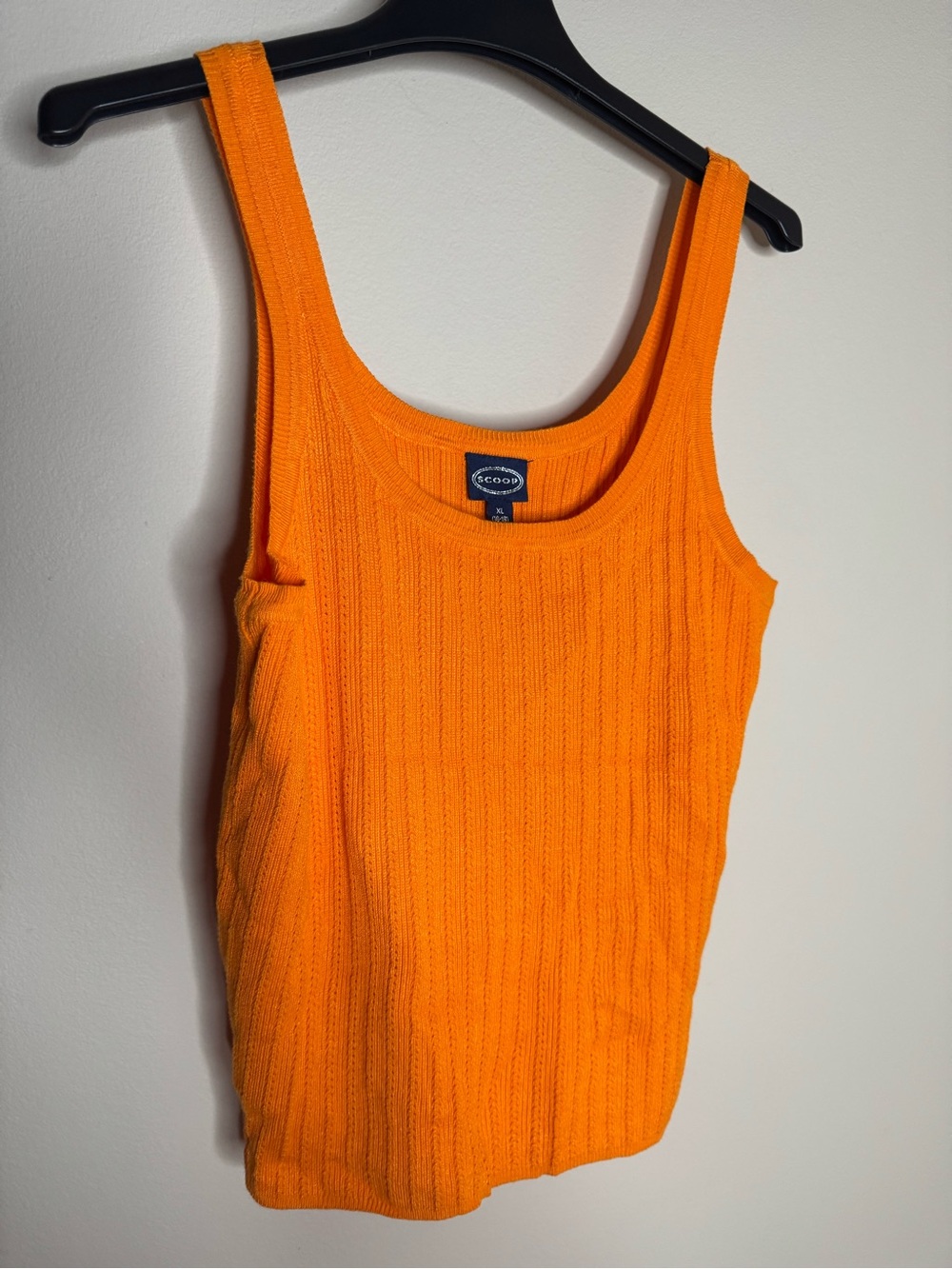 Scoop Orange Ribbed Tank Top - Women